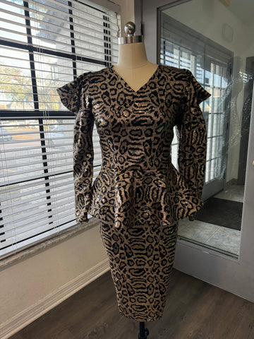 Leopard peplum dress