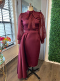 Burgundy side swing dress