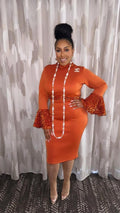 Burnt orange bell dress