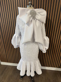 White mermaid sequin dress