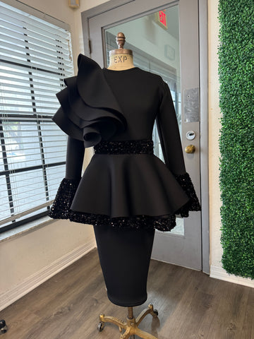 Custom Black peplum dress 12 Custom Black peplum dress 12
