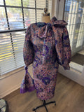 Purple brocade dress set