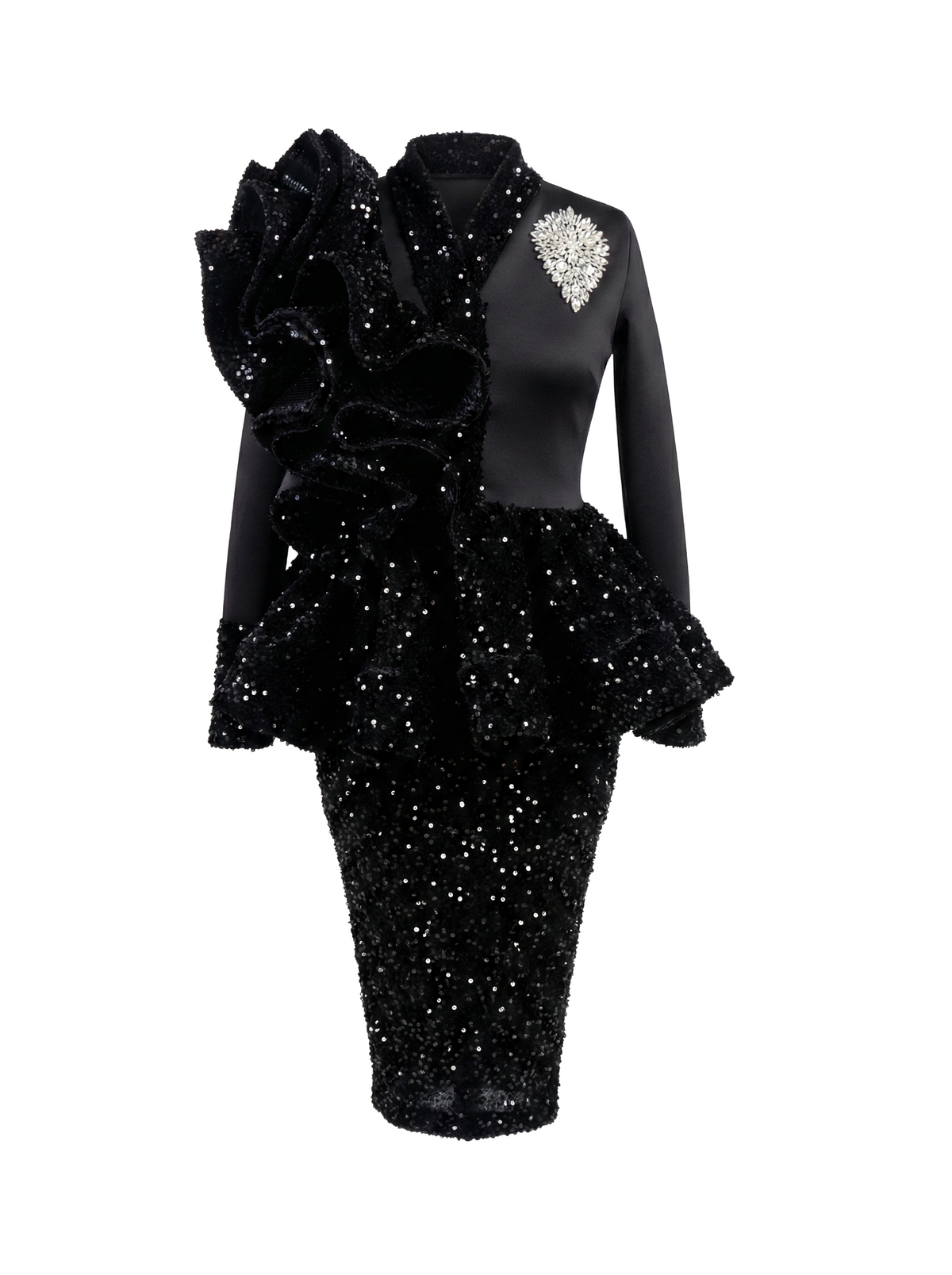 Black Ruffle Peplum Dress – Kylia Campbell Designs