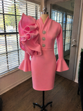 Pink Ruffle mid length dress