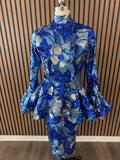 Blue orchid peplum dress