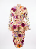 3D floral double peplum