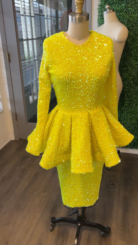 Yellow sequin peplum 14 Yellow sequin peplum 14