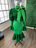 Green mermaid sequin dress