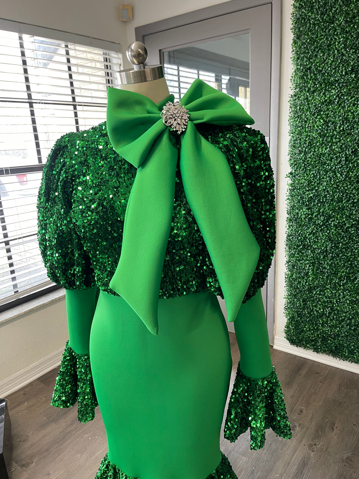 Green mermaid sequin dress