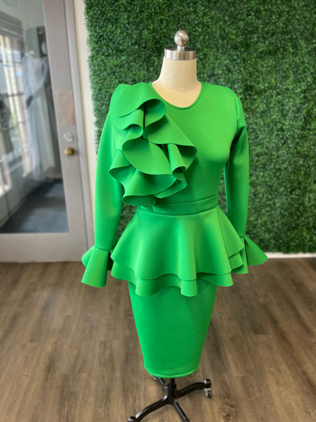 Apple Green Peplum Dress 20