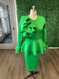 Apple green peplum dress