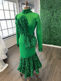 Apple green mermaid bow dress